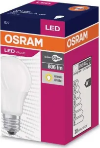 Žiarovka OSRAM® LED FR 060 (ean6842) non-dim, 8,5W/827 E27 2700K Value CLASSIC A