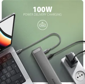 AXAGON HUB 3xUSB-A HDMI RJ45 mSD 100W