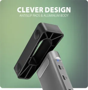 AXAGON HUB 3xUSB-A HDMI RJ45 mSD 100W