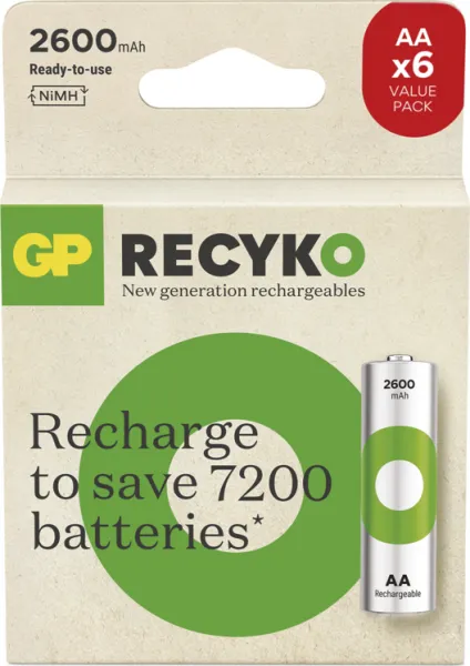 Nabíjacia batéria GP ReCyko 2600 (AA) 6 ks