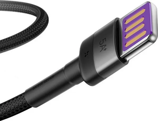 Baseus Cafule Huawei SuperCharge kábel USB na USB-C, QC 3.0, 5A 1m (čierno-sivý) 019259