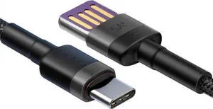 Baseus Cafule Huawei SuperCharge kábel USB na USB-C, QC 3.0, 5A 1m (čierno-sivý) 019259