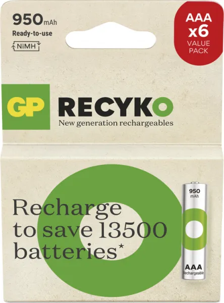 Nabíjacia batéria GP ReCyko 950 (AAA) 6 ks