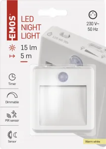 EMOS LED nočné svetlo P3319 s pohybovým čidlom do zásuvky