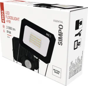 EMOS LED reflektor SIMPO s pohybovým čidlom 20 W neutrálna biela