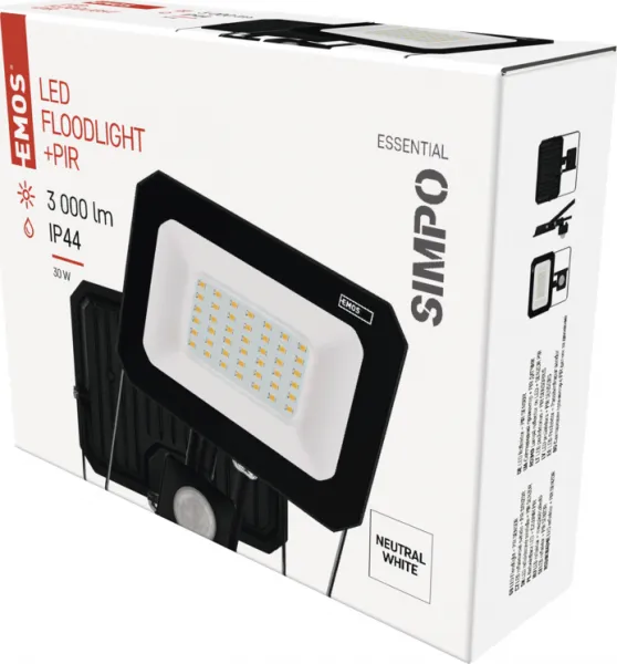 EMOS LED reflektor SIMPO s pohybovým čidlom 30 W neutrálna biela
