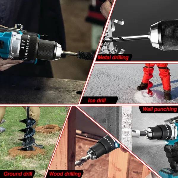 Najvýkonnejšia v našej ponuke ONEVAN 200 Nm 13mm bezuhlíková elektrická vŕtačka masívny skrutkovač vhodná pre batériu Makita 18V Batéria: Bez batéria