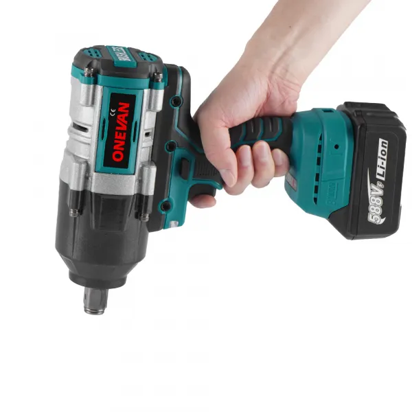 ONEVAN 3/4" 3100 N·m Bezuhlíkový Elektrický Rázový Uťahovák | Pre 18V Batériu Makita Batéria: 2ks batéria
