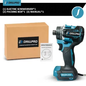 Drillpro 20 + 1 bez uhlíkový elektrický skrutkovač , vrtačka s krútiacim momentom 220Nm pre batériu MAKITA 18V Batéria: Bez batérie