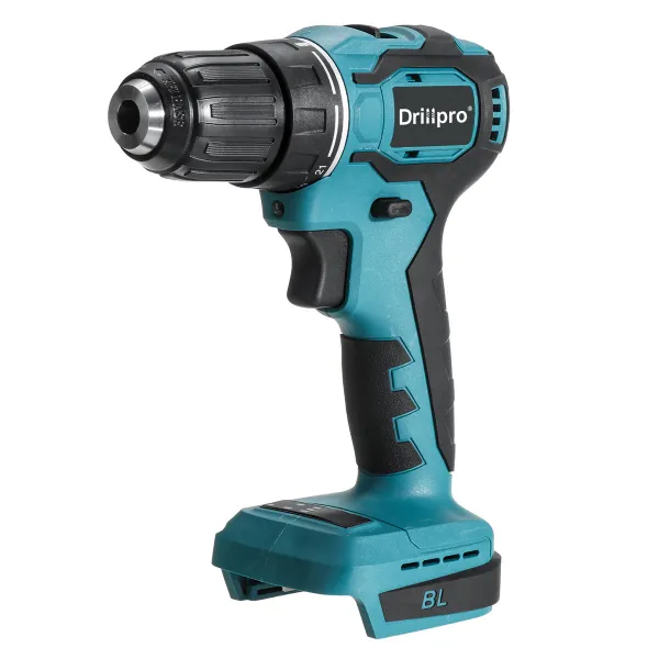 Drillpro akumulátorový elektrický skrutkovač, vrtačka bez príklepu pre batériu Makita 18V Batéria: Bez batérie