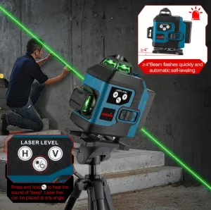 ONEVAN 16Lines 4D laserová samonivelačná vodováha s digitálnym displejom 360°