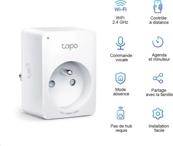 TP-link Tapo P100 (2-pack) WiFi múdra zásuvka, 10A