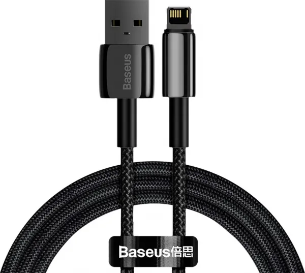 Baseus Tungsten Gold USB-Lightning kábel, 2,4A, 1m (čierny) 025645