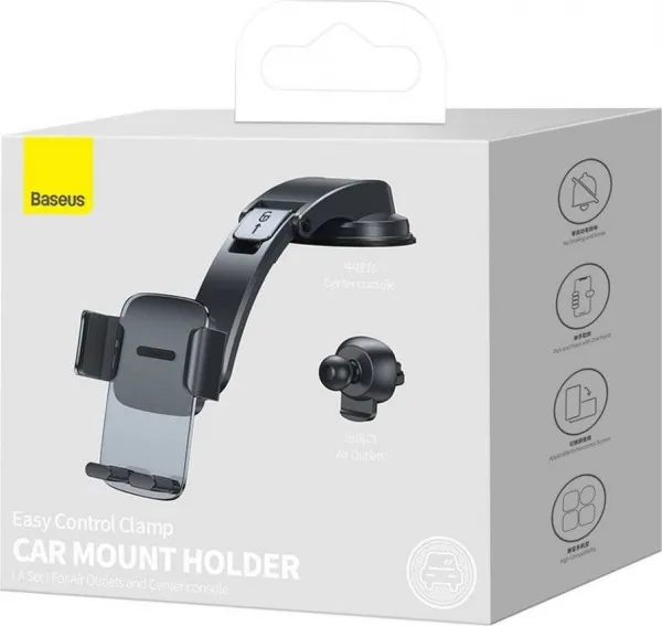 Držiak do auta Baseus Easy Control Clamp s ramenom SET čierny