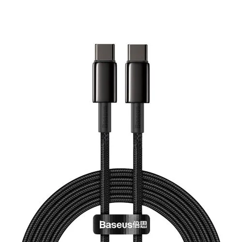 Baseus Tungsten Gold kábel USB-C na USB-C, 100 W, 2 m (čierny) 024651