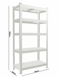 DomTextilu Regálčiernejfarbys5policami90x180x40cm 51078