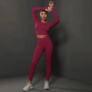 Legínovo Push-up fitness set červený Veľkosť: S