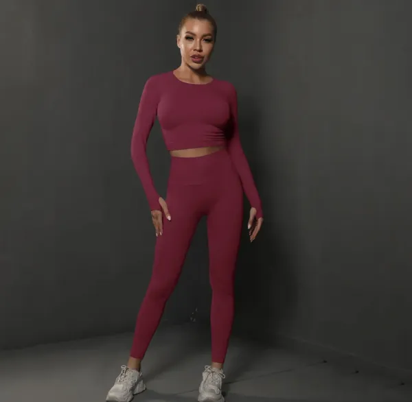 Legínovo Push-up fitness set červený Veľkosť: S