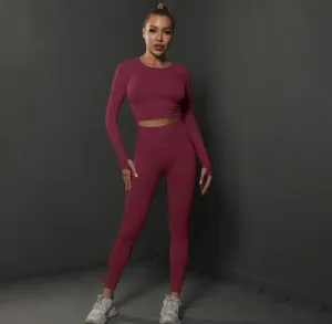 Legínovo Push-up fitness set červený Veľkosť: S