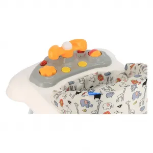 Detské chodítko Baby Mix s volantom a silikónovými kolieskami sivé