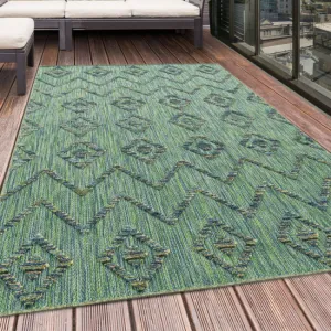 Šnúrkový koberec Bahama 3D Boho zelený