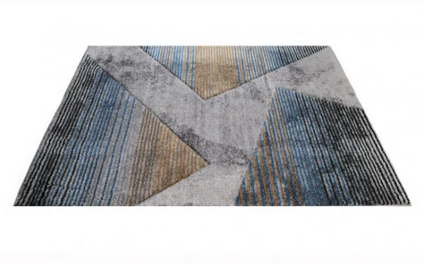 Koberec Diamond New 3D Geometria tyrkysovo - zlatý