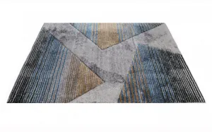 Koberec Diamond New 3D Geometria tyrkysovo - zlatý