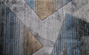 Koberec Diamond New 3D Geometria tyrkysovo - zlatý
