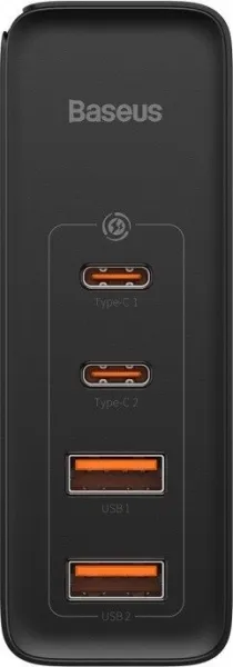 Baseus GaN2 Pro nástenná nabíjačka, 2x USB + 2x USB-C, 100W, EU (čierna) 026519