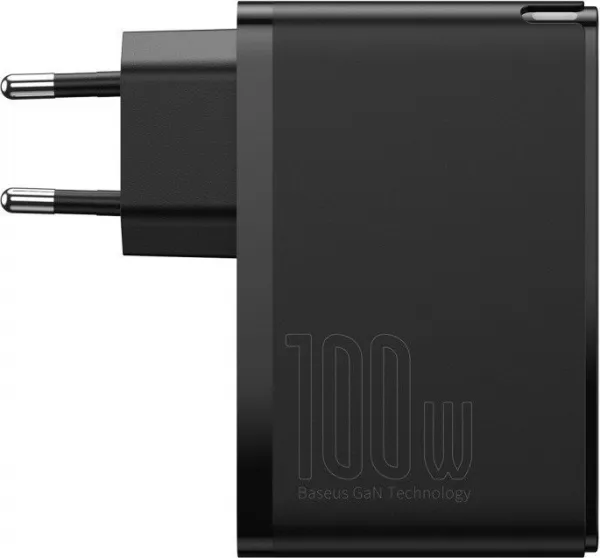 Baseus GaN2 Pro nástenná nabíjačka, 2x USB + 2x USB-C, 100W, EU (čierna) 026519