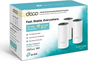 TP-Link AC1200 Whole-home Mesh WiFi Powerline System Deco P9(3-pack)