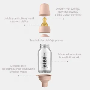 BIBS Baby Bottle sklenená fľaša 110ml - Cloud