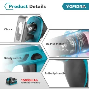 OneVan / Yofidra YOFIDRA 32mm bez uhlíková výkonná chvostová píla s premenlivou rýchlosťou | Pre Batériu Makita 18V