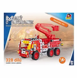 OEM Stavebnica Malý mechanik - hasičské auto s plošinou, 327 ks