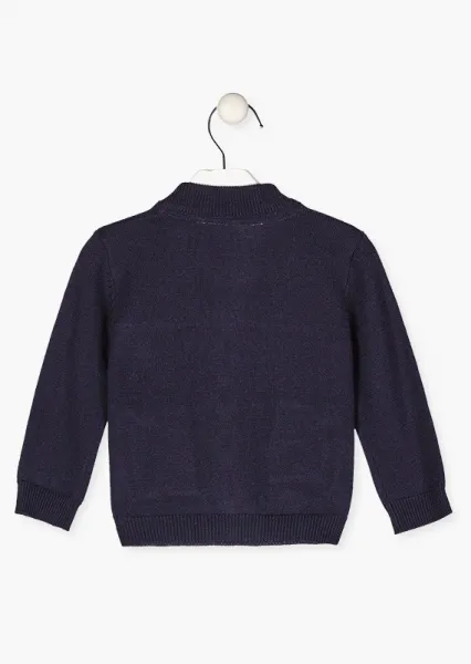 LOSAN Chlapčenský sveter na zips Dark Blue Veľkosť: 68