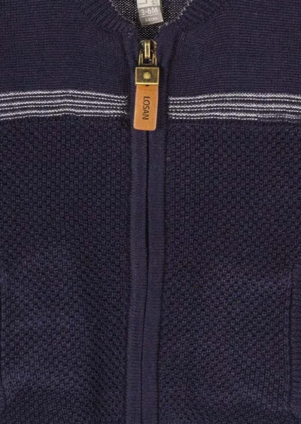LOSAN Chlapčenský sveter na zips Dark Blue Veľkosť: 68