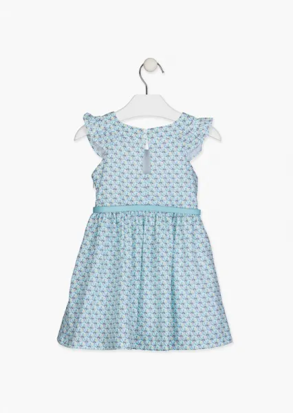 LOSAN Letné elegantné šaty Blue Tree s tmavo modrým opaskom Veľkosť: 98
