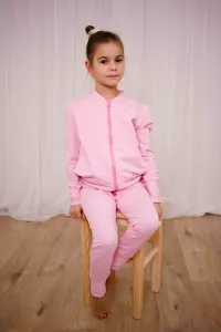 Bebesito bomber s nazberaným rukávom tepláková súprava Baby pink Veľkosť: 80/86