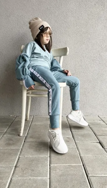 Bebesito puf tepláková súprava Baby blue Veľkosť: 80/86