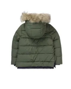 Zimná páperová bunda chlapec Nath Kids zelená Veľkosť: 146/152