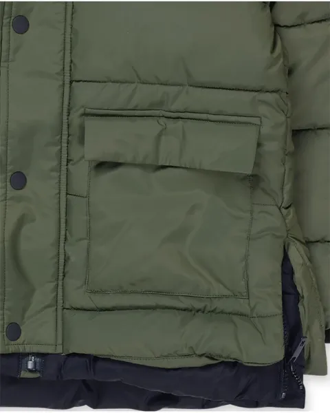 Zimná páperová bunda chlapec Nath Kids zelená Veľkosť: 146/152
