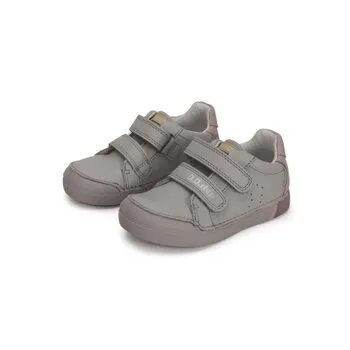 D.D.Step Dievčenské kožené topánky Light Grey Veľkosť nohy: 28