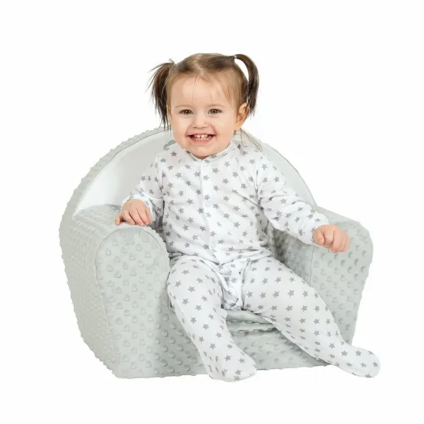 Detské kreslo z Minky New Baby Líška sivé