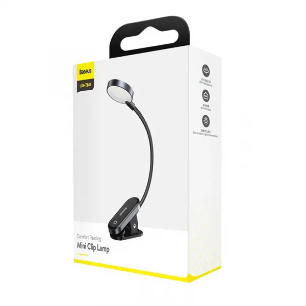 Baseus (DGRAD-0G) Comfort Reading Mini Clip Lamp - tmavě šedá Varianta: uniwersalny