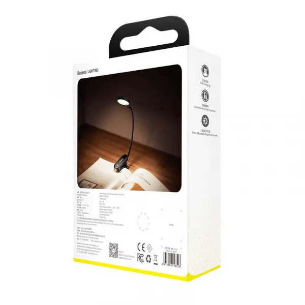 Baseus (DGRAD-0G) Comfort Reading Mini Clip Lamp - tmavě šedá Varianta: uniwersalny