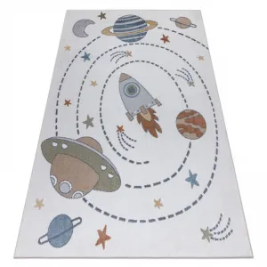 Koberec BONO 8288 vesmír / planéty, krémový / antracitový