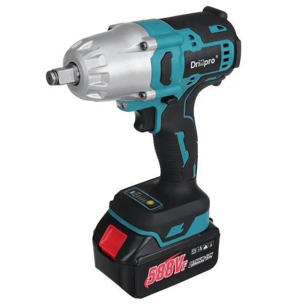 Akumulátorový rázový uťahovač DrillPro 1600Nm pre batériu MAKITA 18V / žltá farba Batéria: 2ks batéria