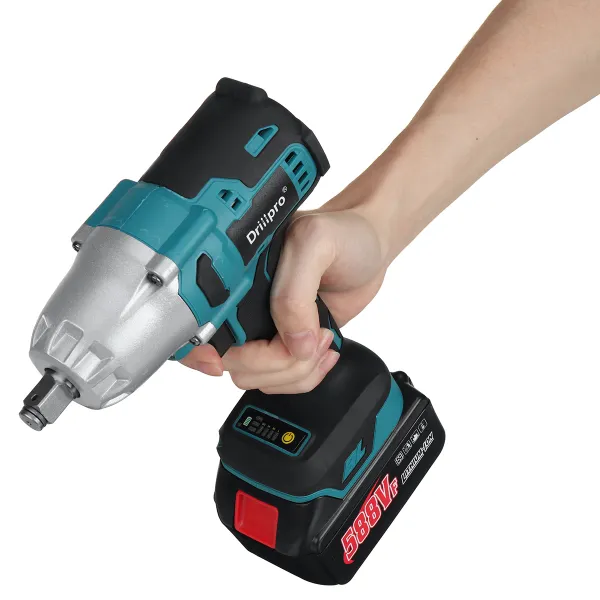 Akumulátorový rázový uťahovač DrillPro 1600Nm pre batériu MAKITA 18V / žltá farba Batéria: 2ks batéria