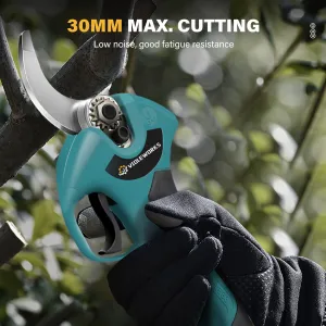 Violeworks bezuhlíkové elektrické záhradné nožnice 4 hrúbky strihu do 30mm + kufor, Vhodné pre batériu MAKITA 18V Batéria: 2ks batéria
