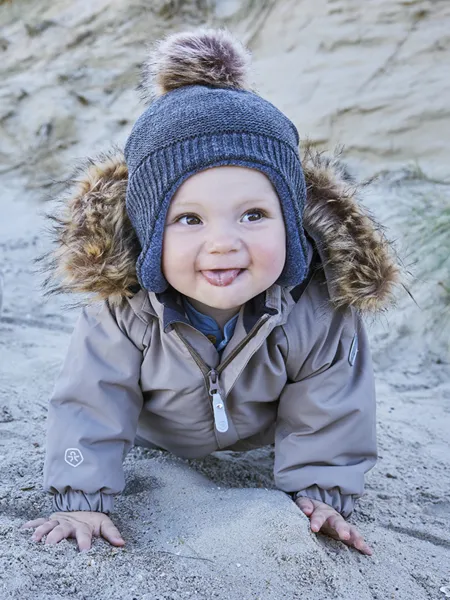 Čiapka zimná s brmbolcom Color Kids šedá Veľkosť čiapky: 50